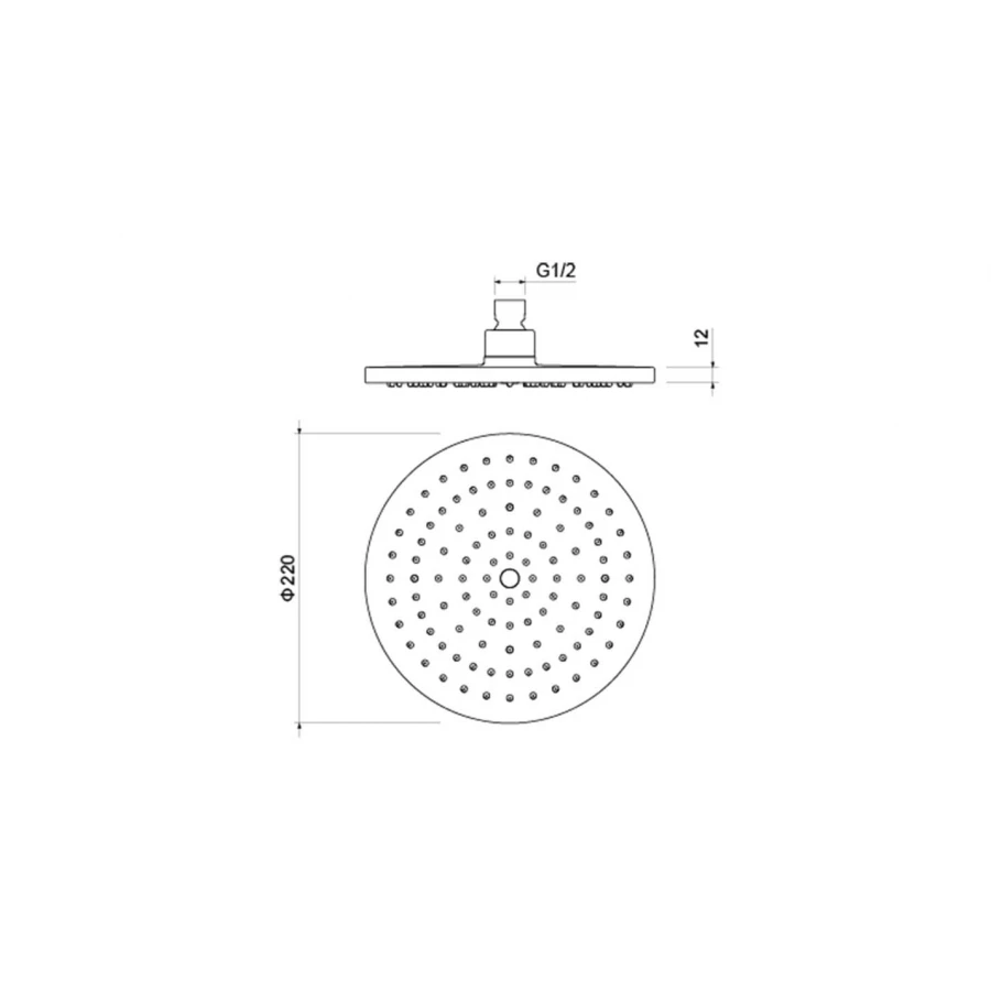 Круглый верхний душ Aquatek AQ2086CR 220*12 мм