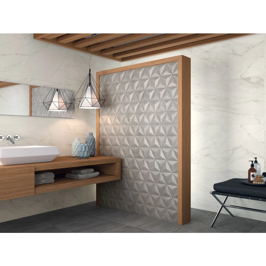 Плитка настенная ZYX Evoke Traingle Cascade Silver Glossy C218366 17х15 см