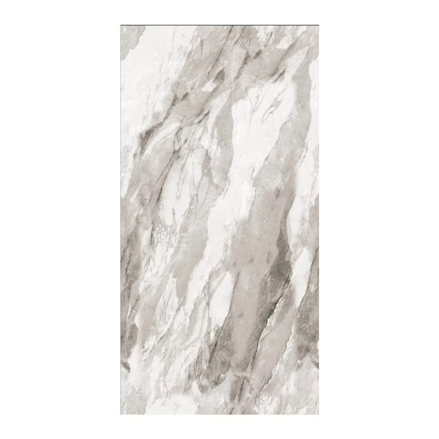 Керамогранит Realistik Bergen Polished Silver Carving глянцевый серый 120х60 см