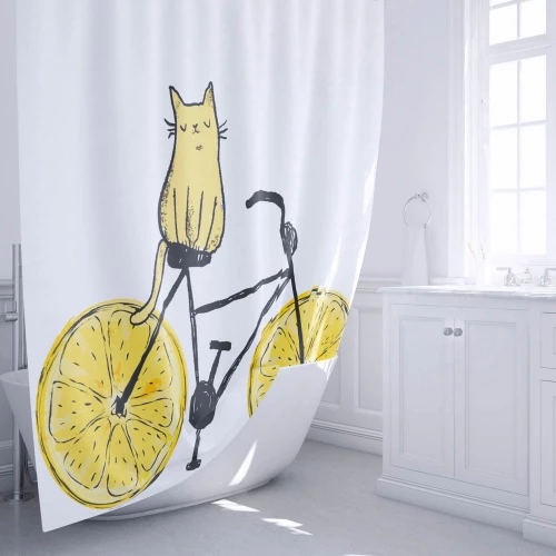 Штора для ванной Fixsen Cat FX-2515 180х200 см