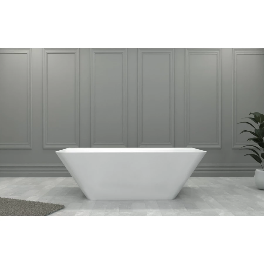 Ванна из искусственного камня Abber Stein белая матовая AS9619 180x85 см