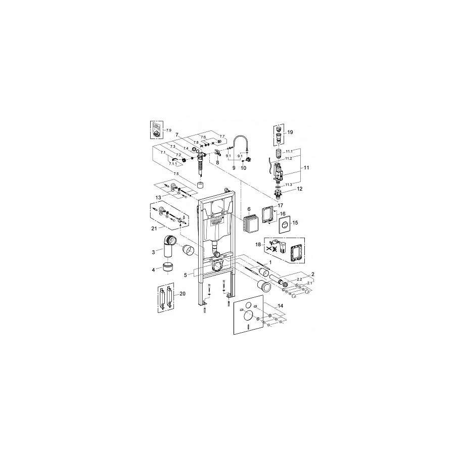 Инсталляция для унитаза Grohe Rapid SL в комплекте с клавишей 38813001