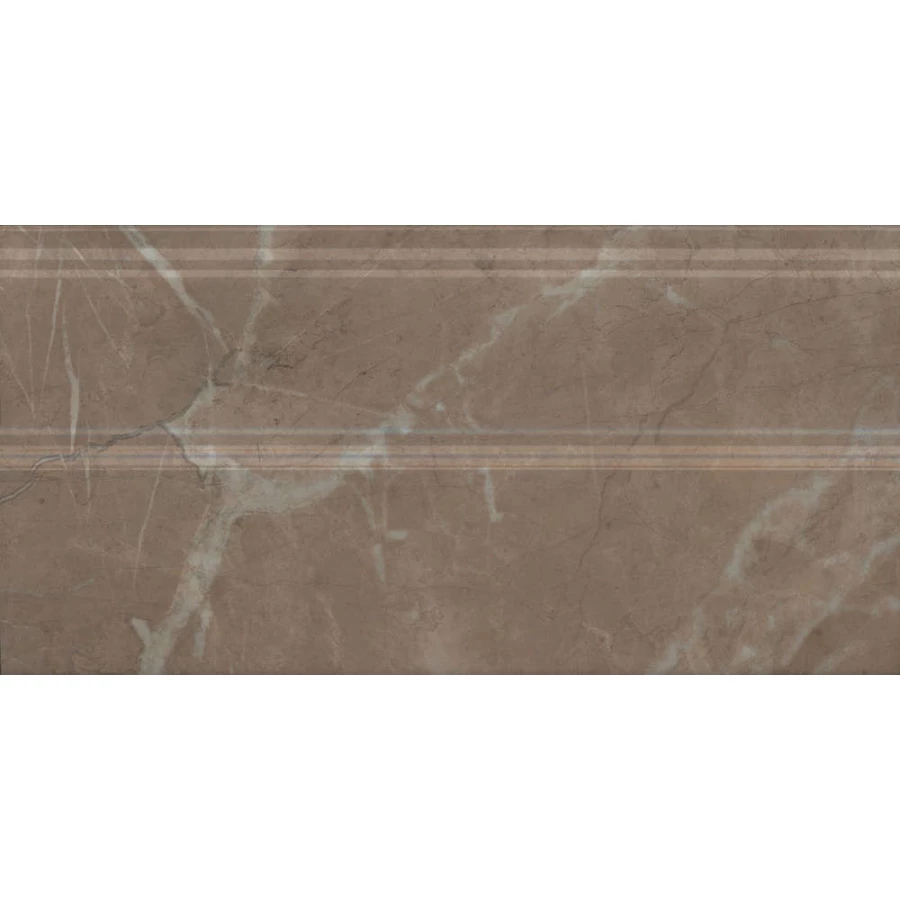 Плинтус Kerama Marazzi Серенада бежевый тёмный глянцевый обрезной FMA032R 30x15 см