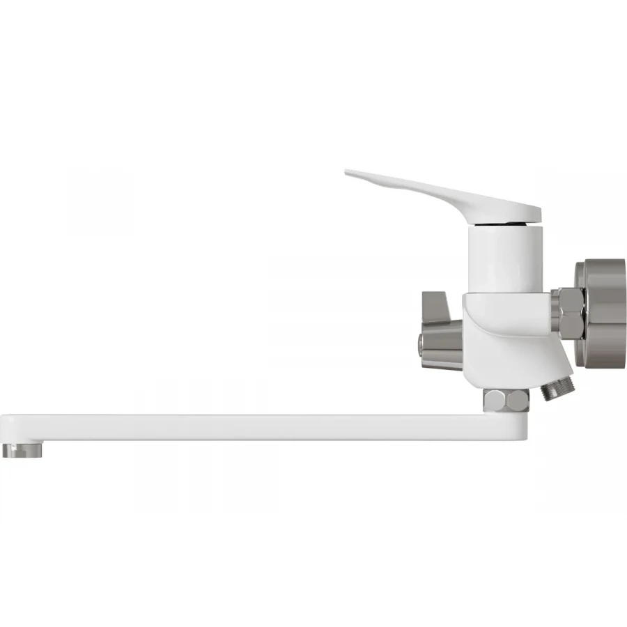 Смеситель для ванны и раковины MixLine ML41-02 Swan White белый хром 553910