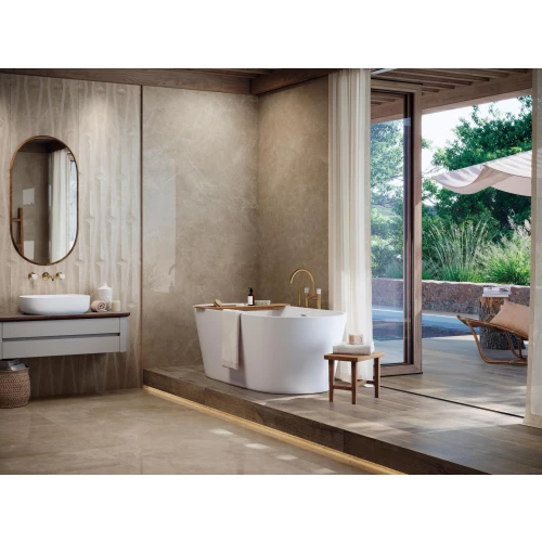 Декор Porcelanosa Веллуто Беиге Десо / Velluto Beige Deco матовый бежевый 100354907 150х59,6 см