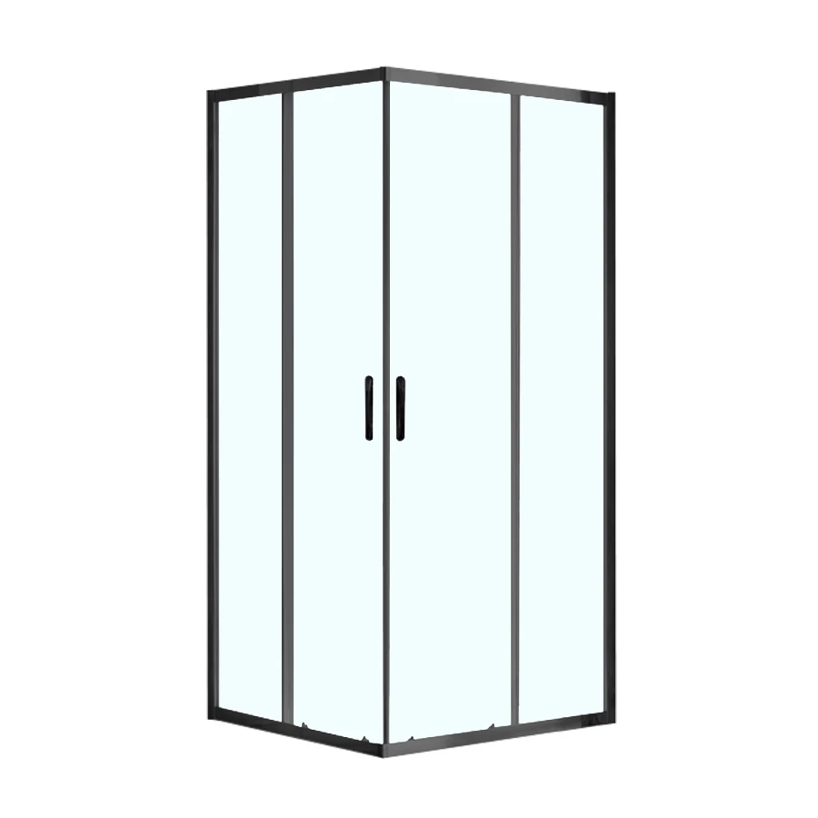 Душевое ограждение Azario Milton без поддона прозрачное стекло 6 мм цвет профиля черный AZ-ND1142 900 black 90х90х200 см