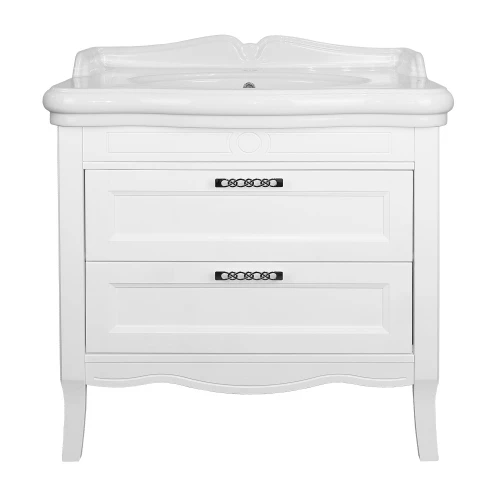 Комплект Тумба Azario Carolina 90/2 напольная с раковиной Victorian 90 патина белая CS00089994 90х87х54 см