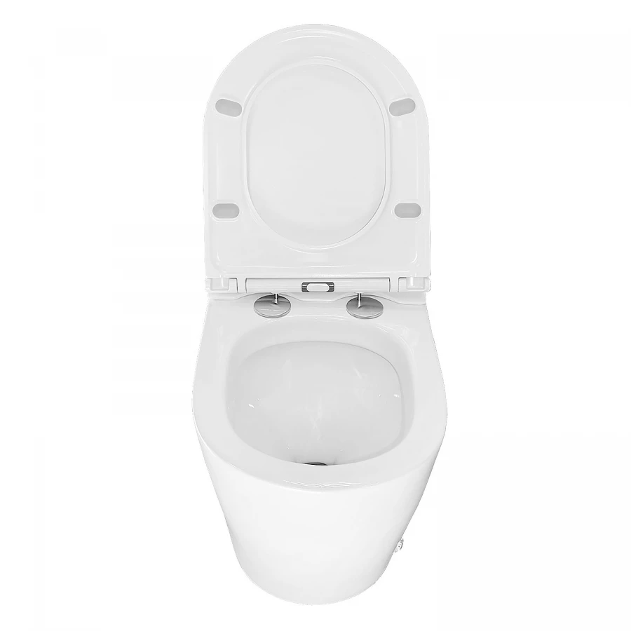 Унитаз импульсный Azario напольный полукруглый быстросъемное сиденье микролифт монтажная рама в комплекте AZ-102 36х57х45 см