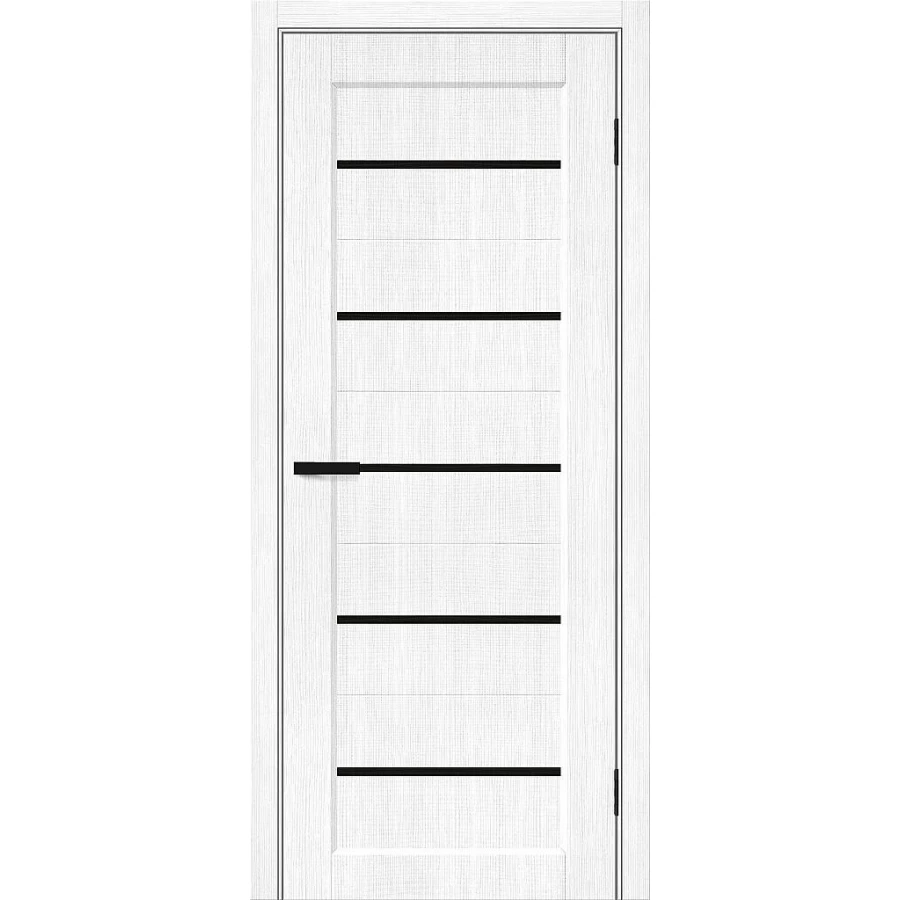 Межкомнатная дверь Mr. Wood Мода-22 Black Shine 200x70 экошпон Moda полотно глухое цвет Snow Melinga