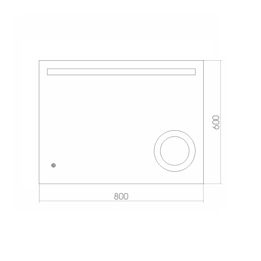 Зеркало Azario Лайт Led-подсветка с диммером сенсорный выключатель ФР-00001377 80х60 см