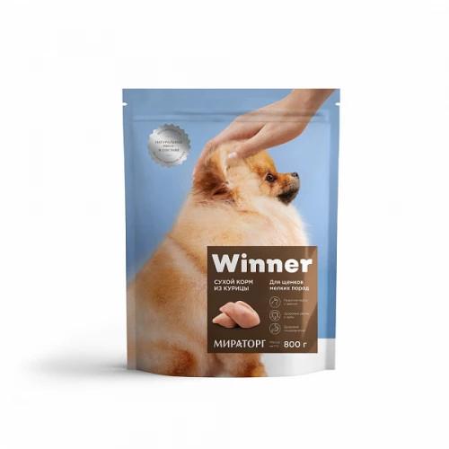 Сухой корм для щенков мелких пород Winner курица 800 г 