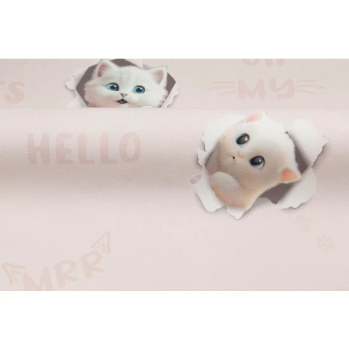 Обои флизелиновые Palitra Home 3D Cats HomeColor бежевые HC72285-25 1,06х10,05 м