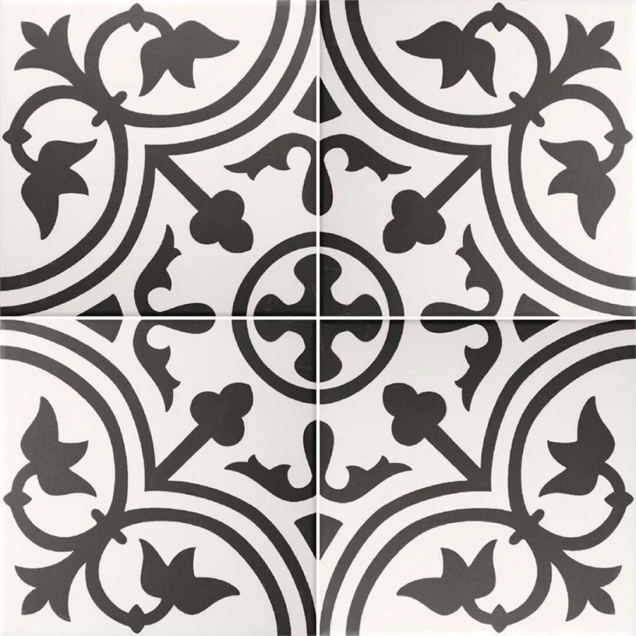 Керамогранит Ribesalbes Hermitage San Pietro матовый черно-белый 20х20 см