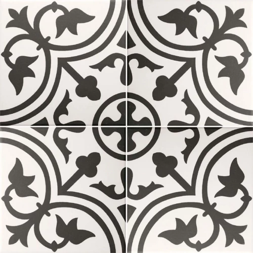 Керамогранит Ribesalbes Hermitage San Pietro матовый черно-белый 20х20 см