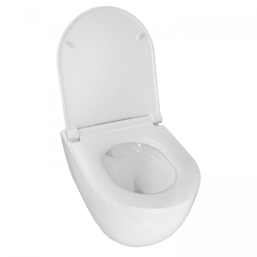 Унитаз подвесной Azario Geno безободковый с ультратонким сиденьем микролифт AZ2196D 49x36x36 см