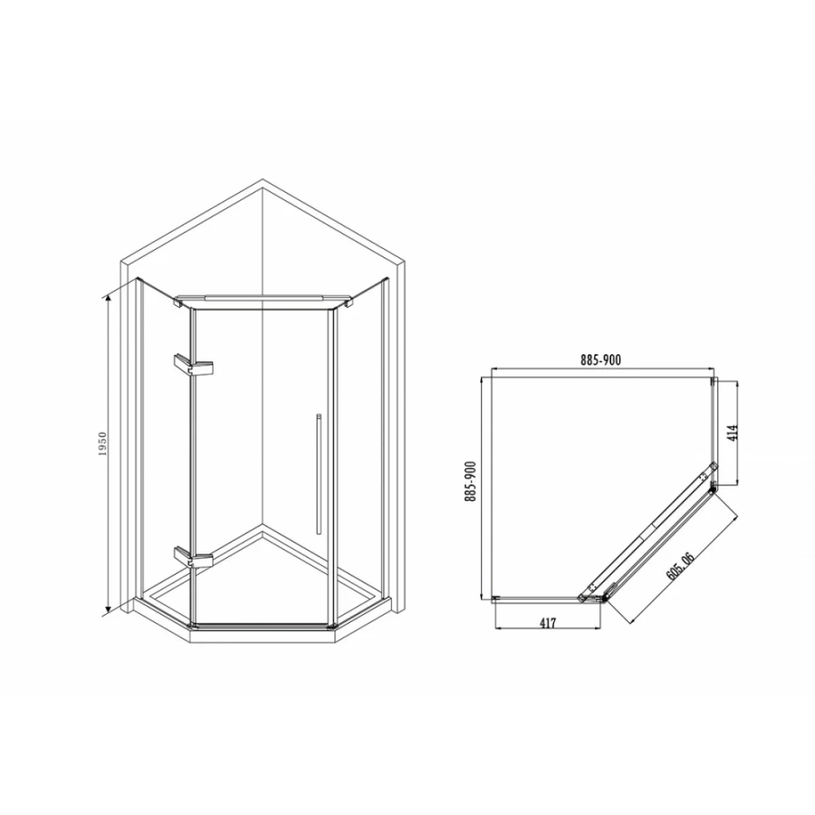 Душевой уголок Abber Ewiges Wasser AG05090B