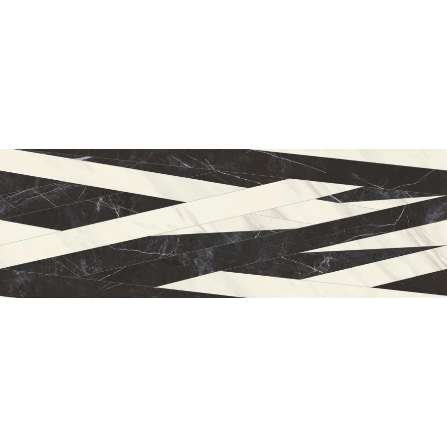 Плитка настенная Baldocer Arkit Decor полуматовая черно-белая 120х40 см