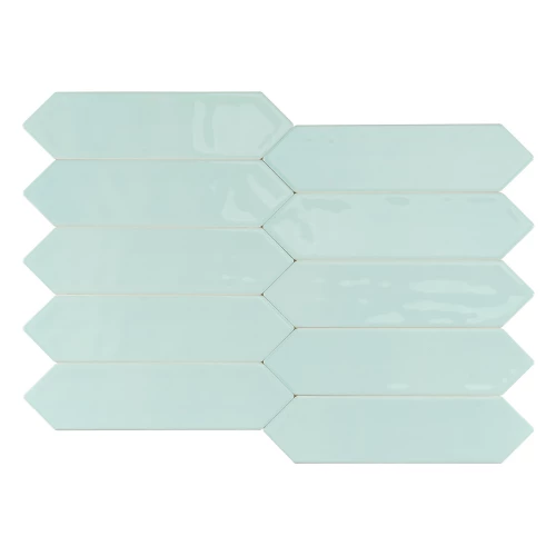 Плитка настенная Smile Tile Пикет Аква / Picket Aqua глянцевая голубая 44199319 30х7,5 см