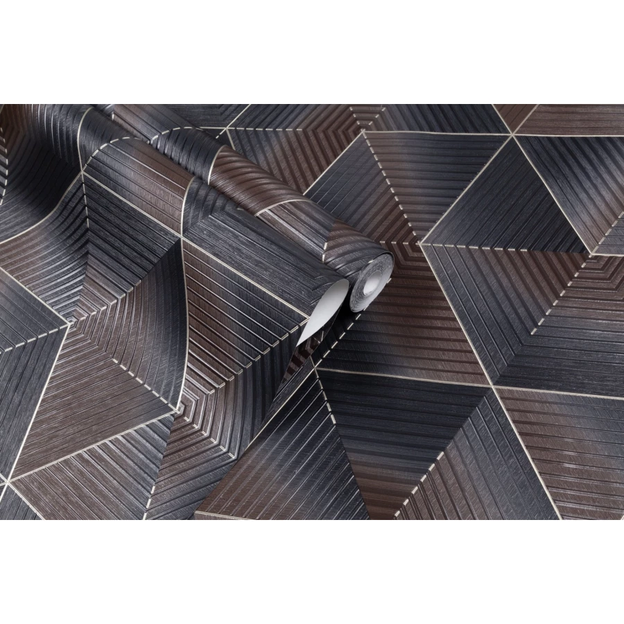 Обои флизелиновые Palitra Home Wood Line HomeColor черные HC72259-46 1,06х10,05 м