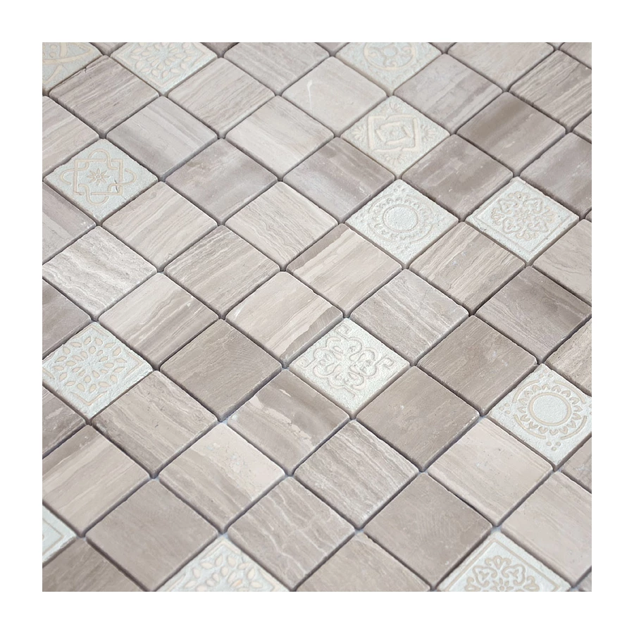 Мозаика из натурального камня LeeDo Ceramica Art Travertino Silver MAT серый 30x30 см