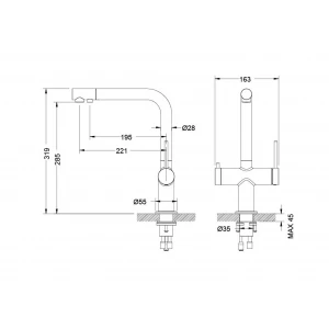 Смеситель для кухни Aquatek Европа с подключением к фильтру питьевой воды хром AQ1385CR