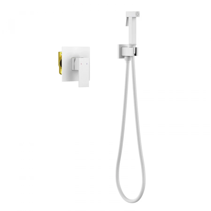 Смеситель встроенный Timo Selene с гигиеническим душем белый матовый 2089/16SM