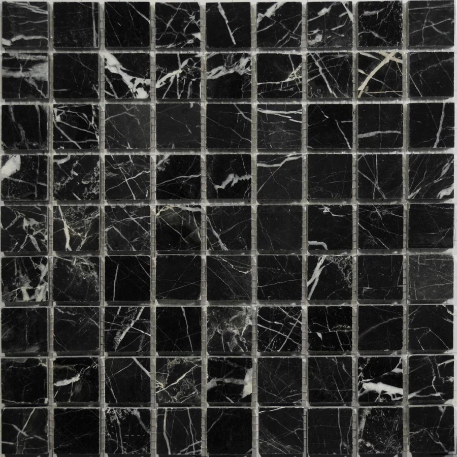 Мозаика Orro Mosaic Стоне Неро Марквина 30х30 полированная черная 30,5х30,5 см