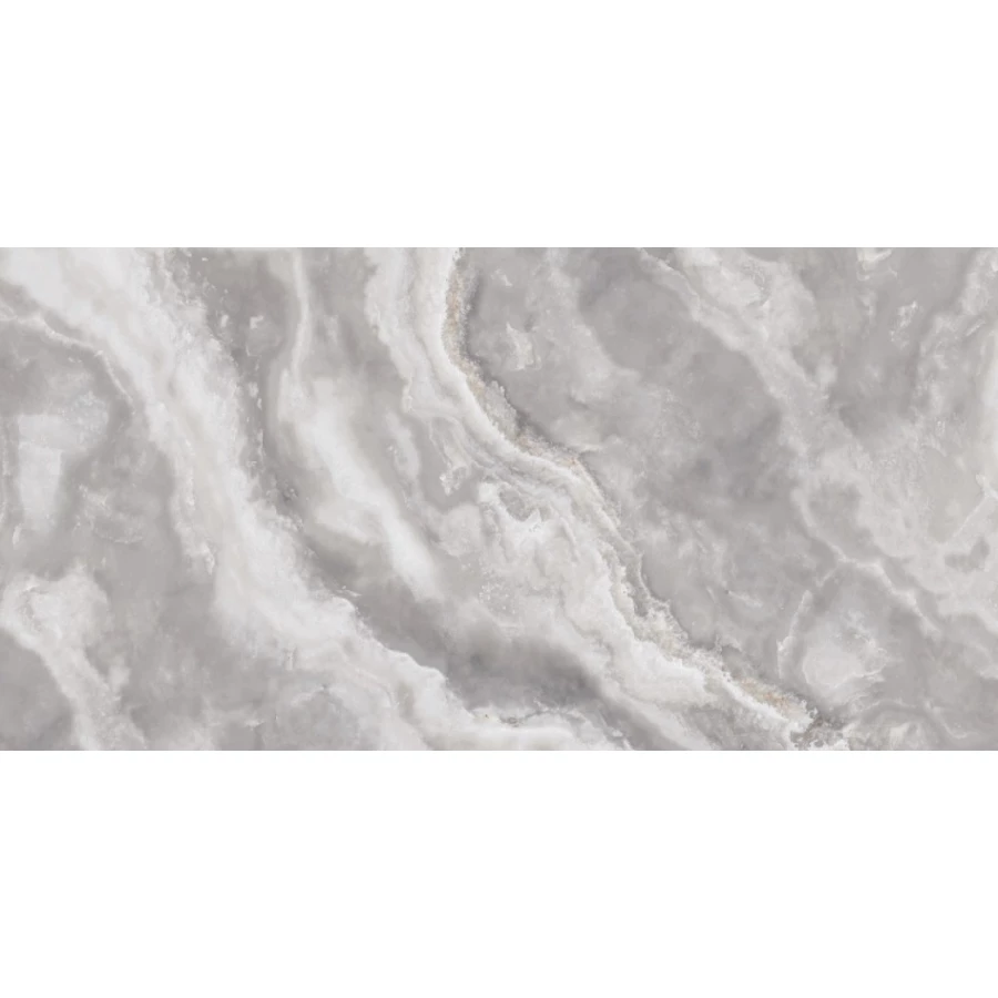 Керамогранит Realistik Bridgetown Polished Silver Carving глянцевый серый 120х60 см