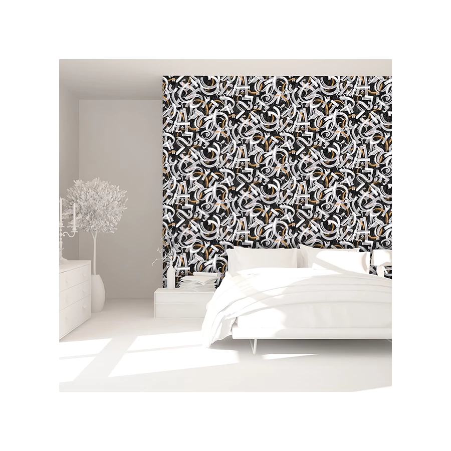 Обои флизелиновые VOG Collection A Каллиграфия серые 90124-14 1,06х10,05 м