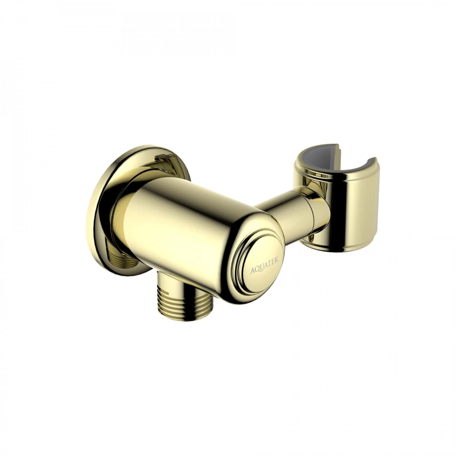 Шланговое подсоединение Aquatek Классик с держателем полированный золото AQ2462PG