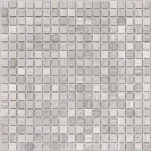 Мозаика из натурального камня Caramelle Mosaic Pietrine Travertino Silver мат 15x15 см