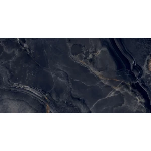 Керамогранит Laparet Interstellar Black глянцевый чёрный 160х80 см