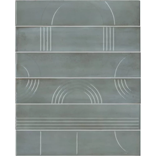 Плитка настенная Kerama Marazzi Мажорель Панно из 6 частей 6х28,5 глянцевое голубое KMP3STA002RN6X 36x28,5 см