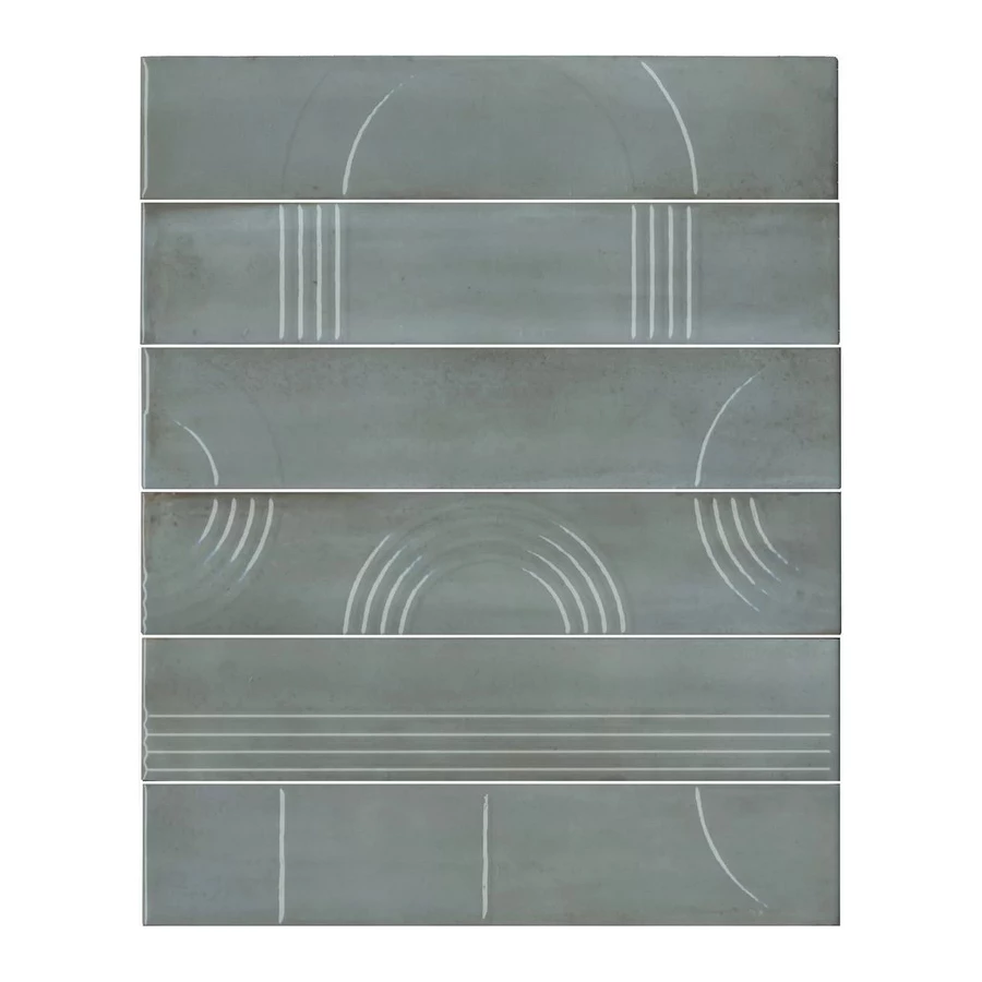 Плитка настенная Kerama Marazzi Мажорель Панно из 6 частей 6х28,5 глянцевое голубое KMP3STA002RN6X 36x28,5 см