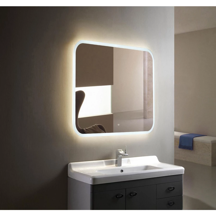 Зеркало Azario Стив c подсветкой и диммером сенсорный выключатель ФР-00001136 70х68 см