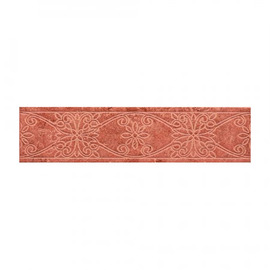 Плитка настенная Coliseumgres Тоскана Фашиа Джильо Декор матовый красный 610090000125 30х7,2 см