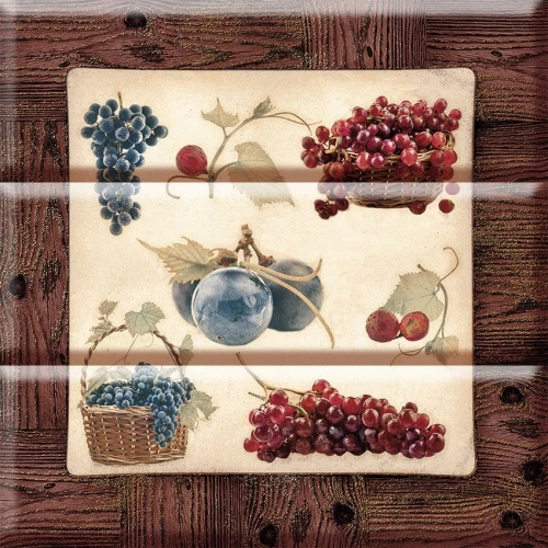 Плитка настенная Absolut Keramika Monocolor Composicion Grapes 04 A глянцевая коричневая AK1125 30х30 см