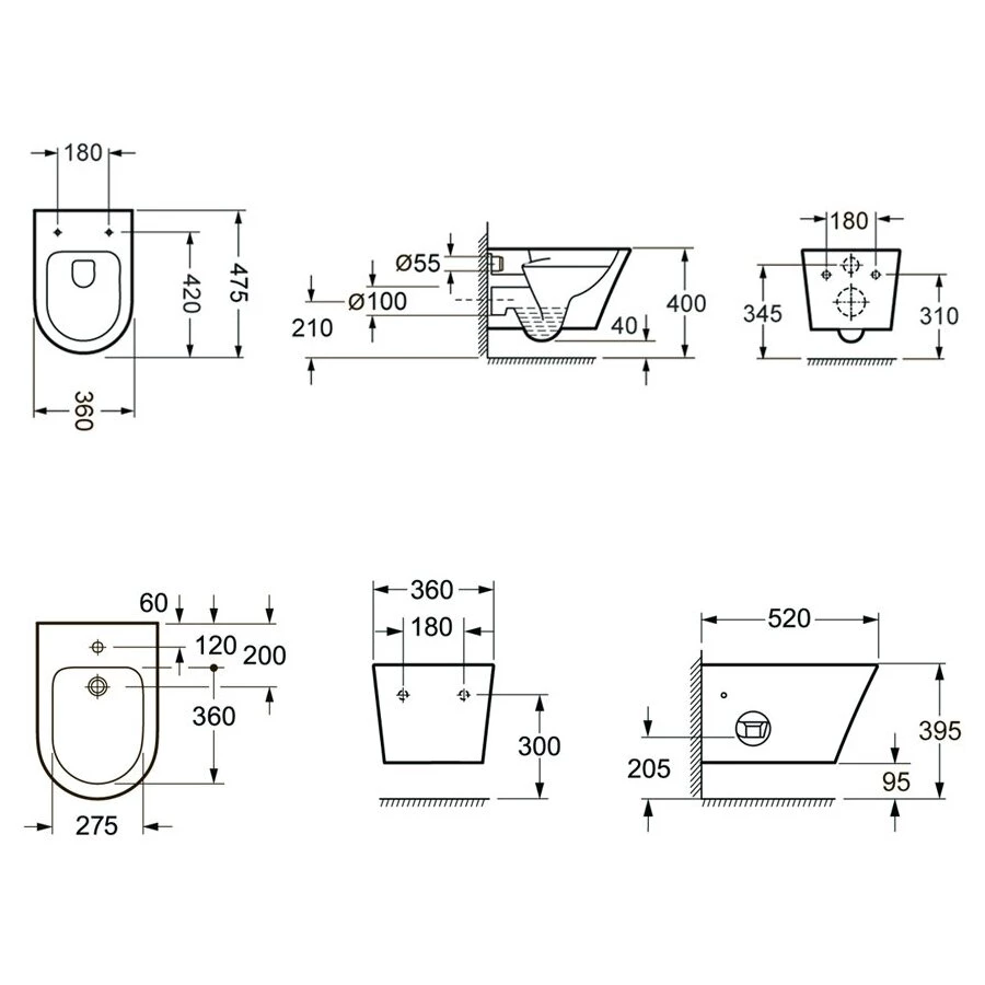 Унитаз с биде Lavinia Boho Biore Compacto Rimless 21031005 (комплект 2 в 1)