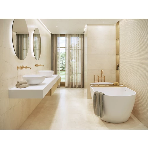 Плитка настенная Porcelanosa Мармол Срема Боне / Marmol Crema Bone матовая кремовая 100381353 120х45 см