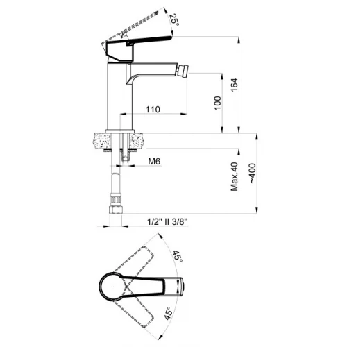 Смеситель Azario Enzo для биде хром AZ-15716601