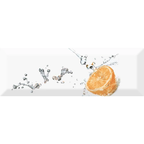 Плитка настенная Absolut Keramika Decor Fresh Orange глянцевая белая AK0610 30х10 см