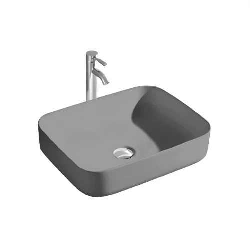 Раковина Aquatek Вега для установки на столешницу матовый серый AQ5515-MG 50х39х13 см