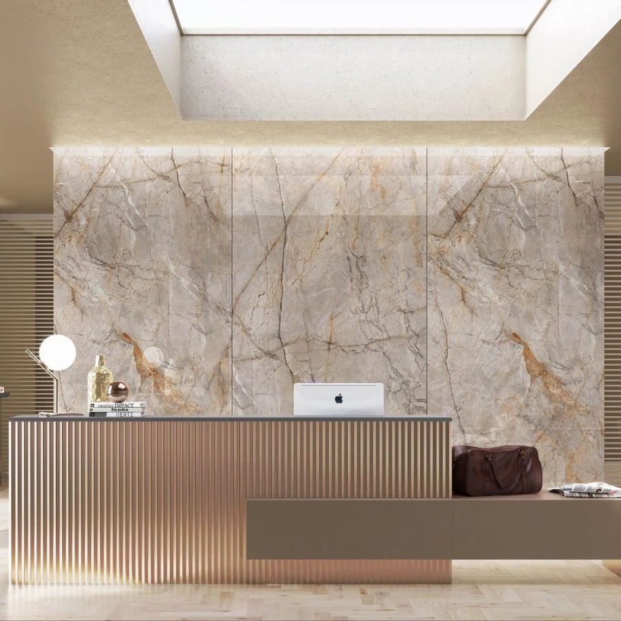 Керамогранит Neodom Titanium Silver River Classic Polished бежевый N80007 280х120 см