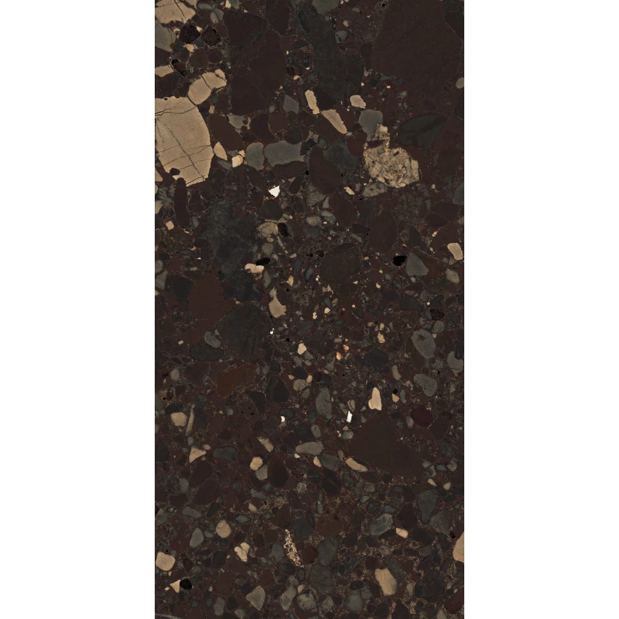 Керамогранит Seratonia Glossy Terra Premium Dark темно-коричневый 120х60 см