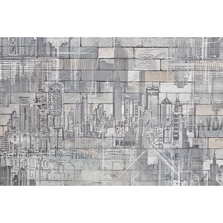 Обои флизелиновые Palitra Life Manhattan серые PL71814-14 1,06х10,05 м