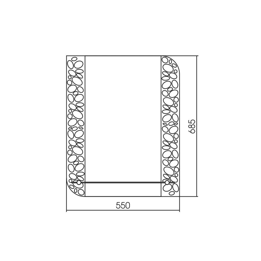 Зеркало Silver Mirrors с полкой 500х100 Тессера ФР-00002372 55x68.5 см