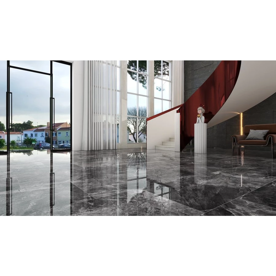 Керамогранит Bonaparte Arles Dark Grey Pol Rect серый 120х60 см