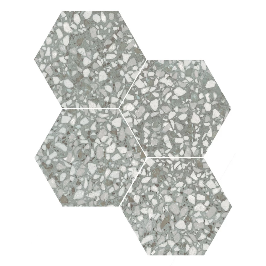 Керамогранит Durstone Six Terazzo Sage глазурованный матовый 27х23 см