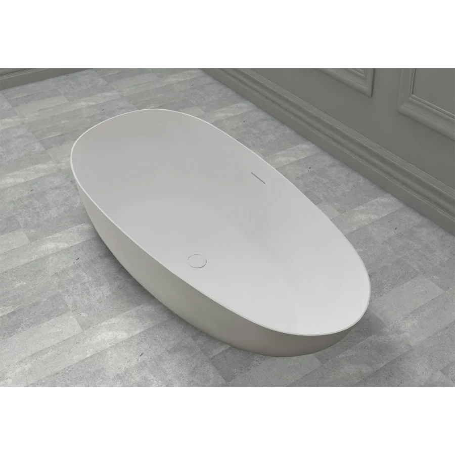 Ванна из искусственного камня Abber Stein белая матовая AS9611-1.6 160х75 см