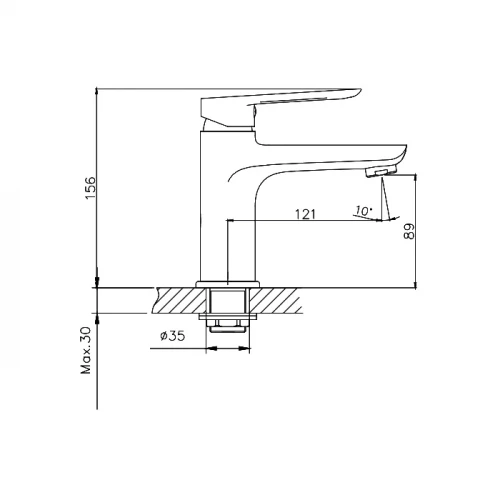 Смеситель Cron для раковины хром CN10521
